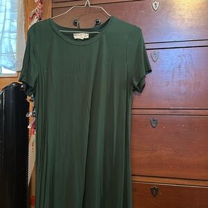Emerald Dark green T-shirt dress, flimsy and loose fitted